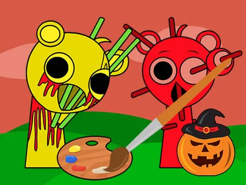 Play Halloween Sprunki Coloring Book - Free Online Halloween